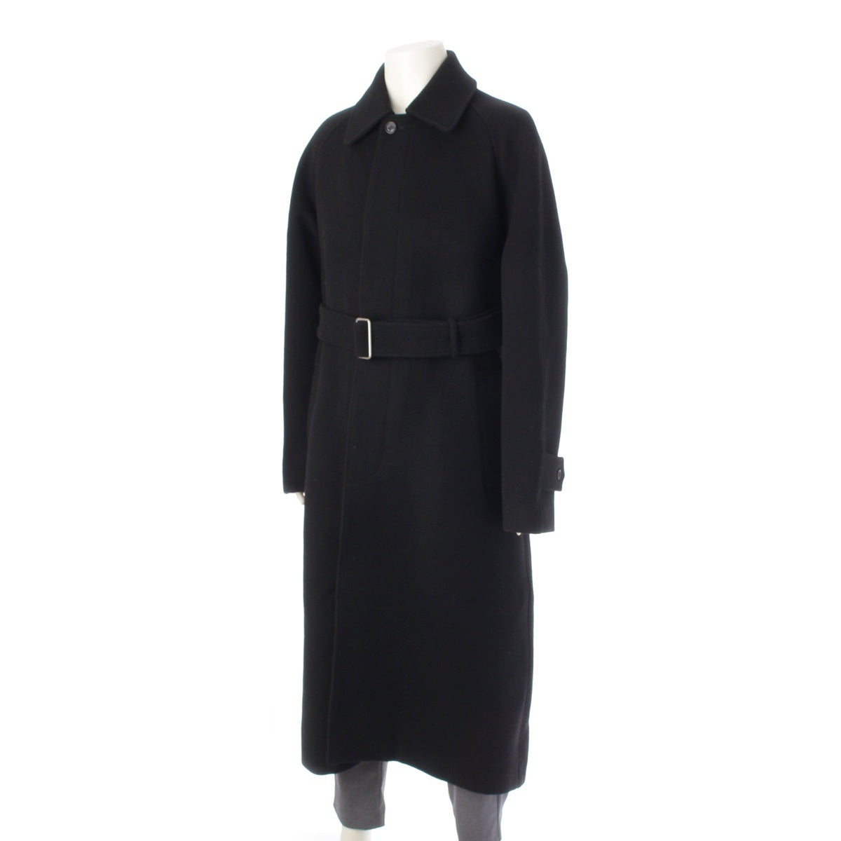 BURBERRY wool long with belt Stainless collar coat outer 8077901 black 48