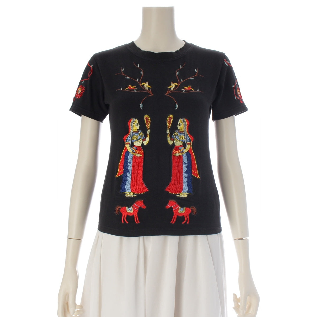 Christian Dior cotton Oriental embroidered logo Short sleeve T-shirt tops 2P12033139 black 38