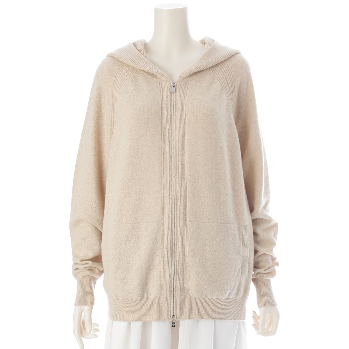 Loro Piana Baby Cashmere Merano Bomber Hoodie Blouson Natural Melange 50