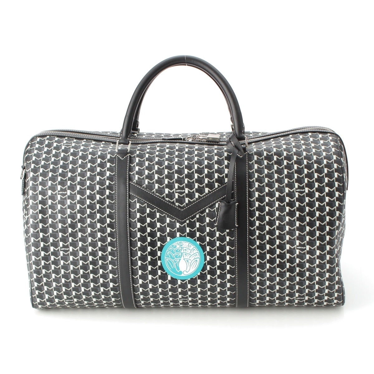 MOYNAT Monogram leather Custom Paint Boston bag Monochrome Black White Green
