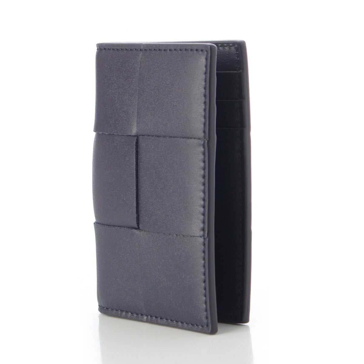 BOTTEGAVENETA MAXI INTRECCIATO leather Two fold Card Case name card holder Navy