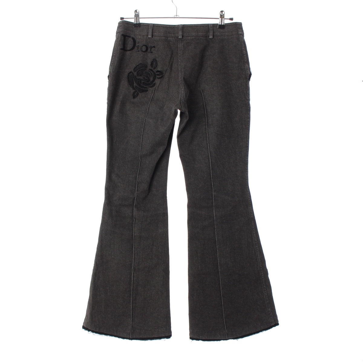 Christian Dior cotton Lace Flower Flare Denim Pants Bottoms 5H12044801 black 38