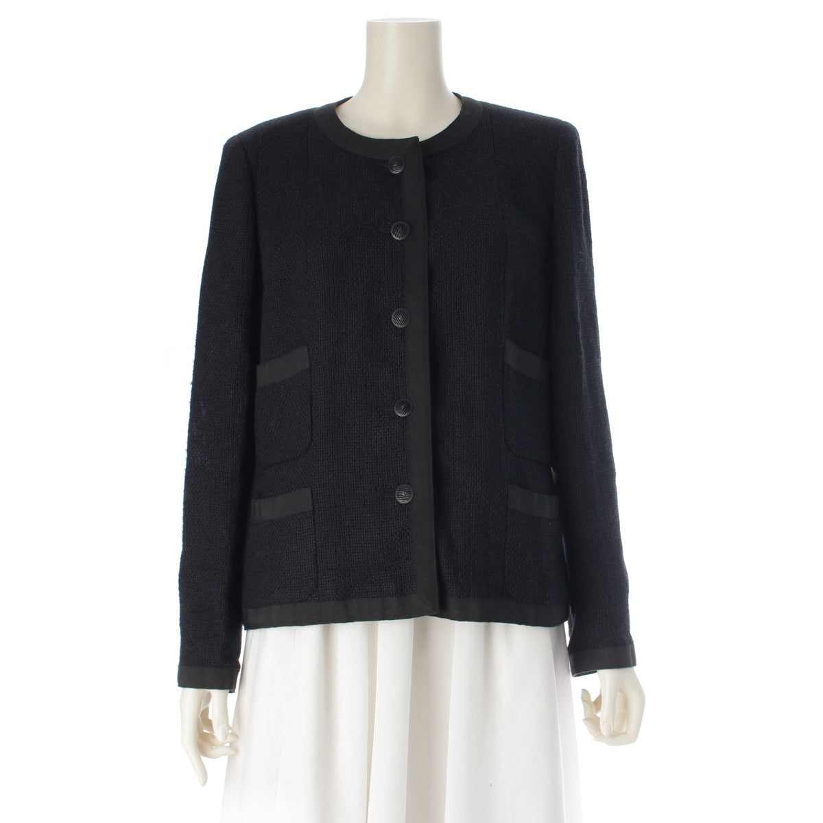 CHANEL tweed COCO Button No color jacket P19120 black 40