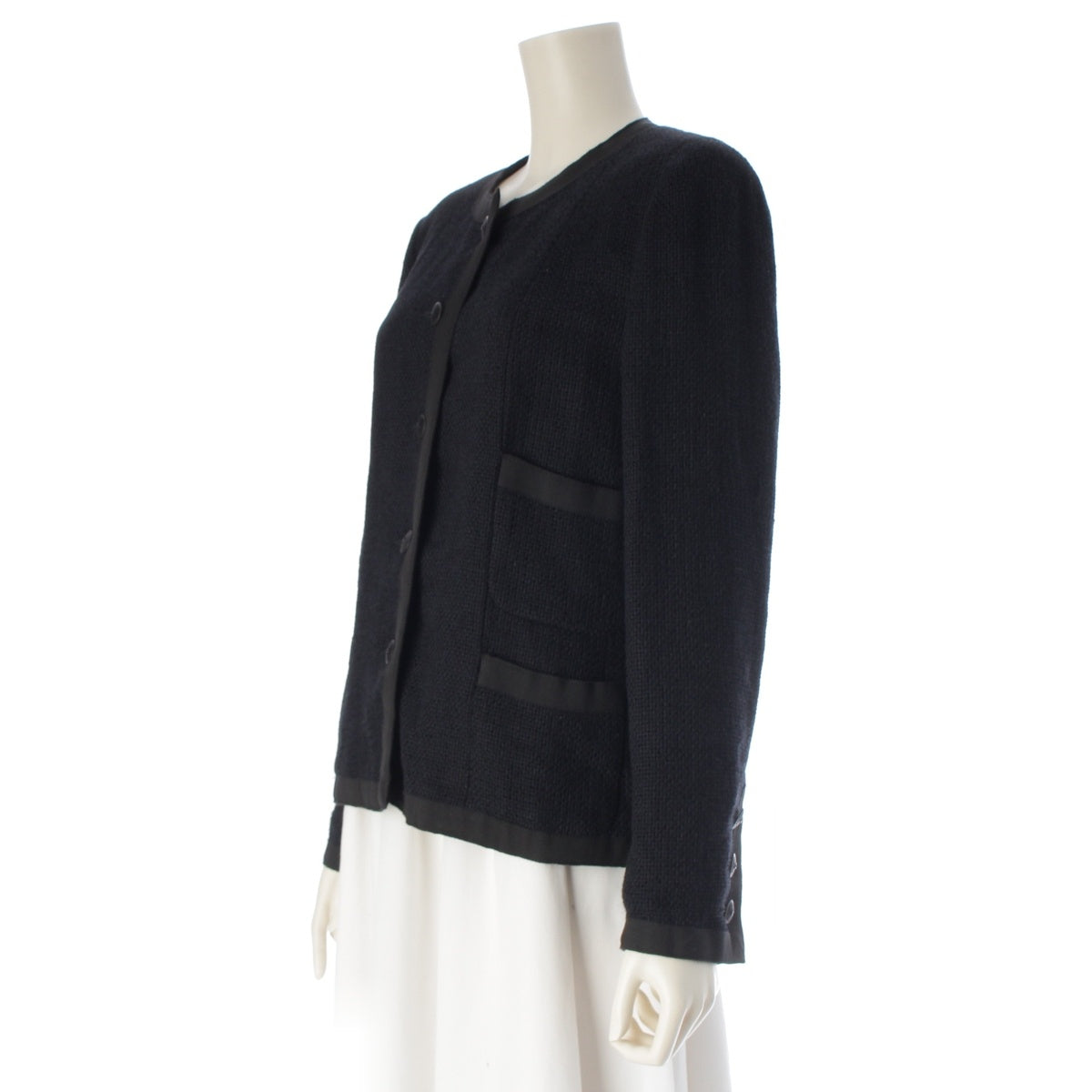CHANEL tweed COCO Button No color jacket P19120 black 40