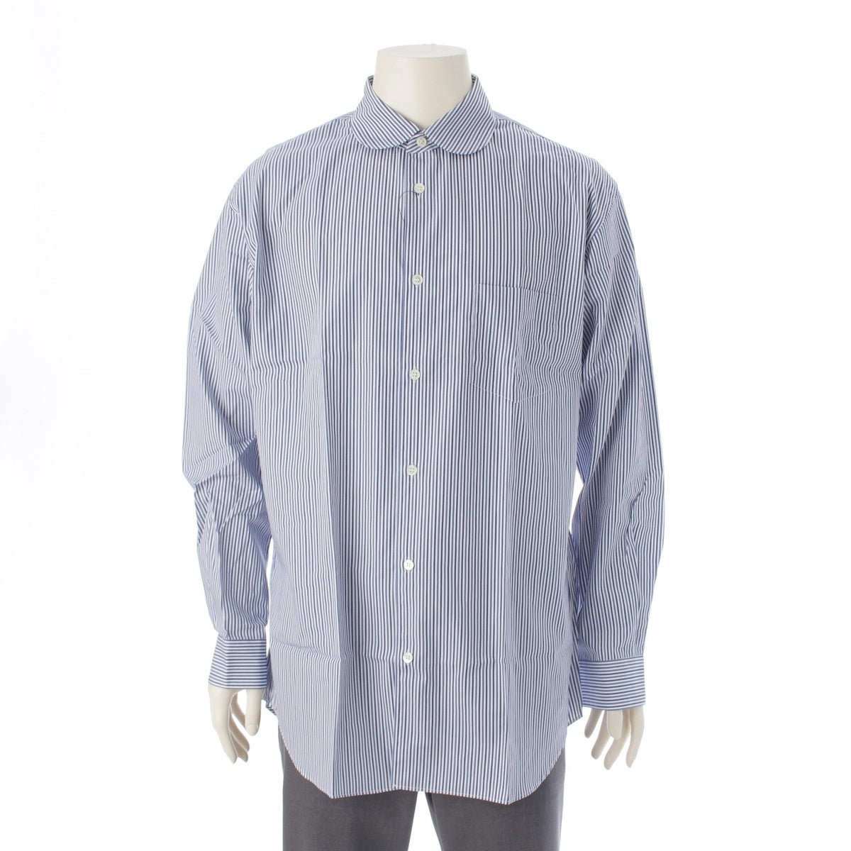COMME des GARCONS cotton Forever Round Stripe Long sleeve shirt tops FZ-B22 White blue XL