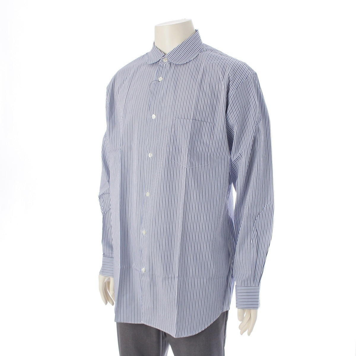 COMME des GARCONS cotton Forever Round Stripe Long sleeve shirt tops FZ-B22 White blue XL