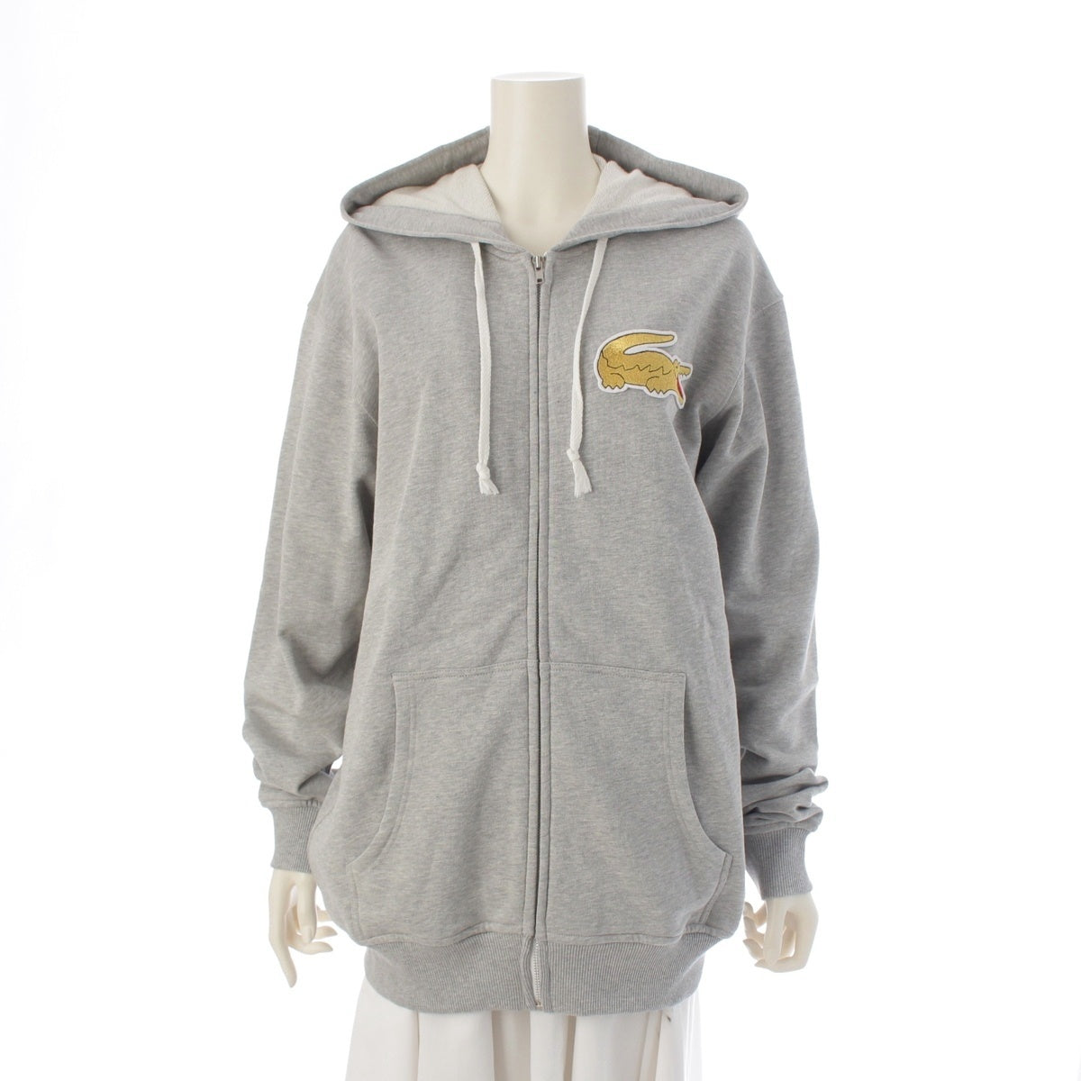 COMME des GARCONS SHIRT Lacoste cotton Collaboration Logo Parker Full-Zip Hoodie Tops Sweatshirts FL-T006 gray