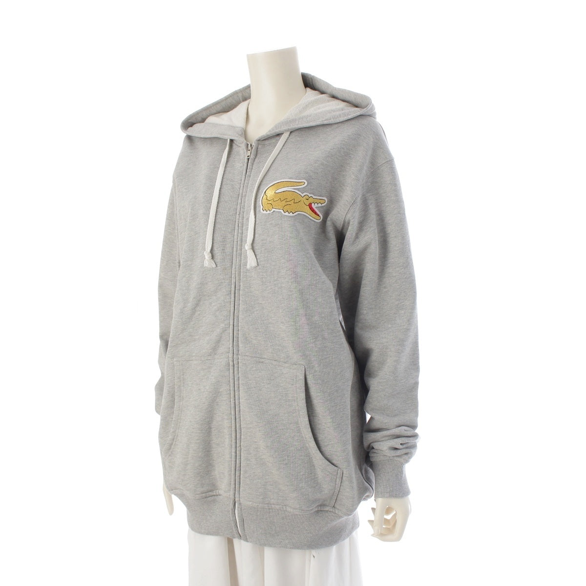 COMME des GARCONS SHIRT Lacoste cotton Collaboration Logo Parker Full-Zip Hoodie Tops Sweatshirts FL-T006 gray