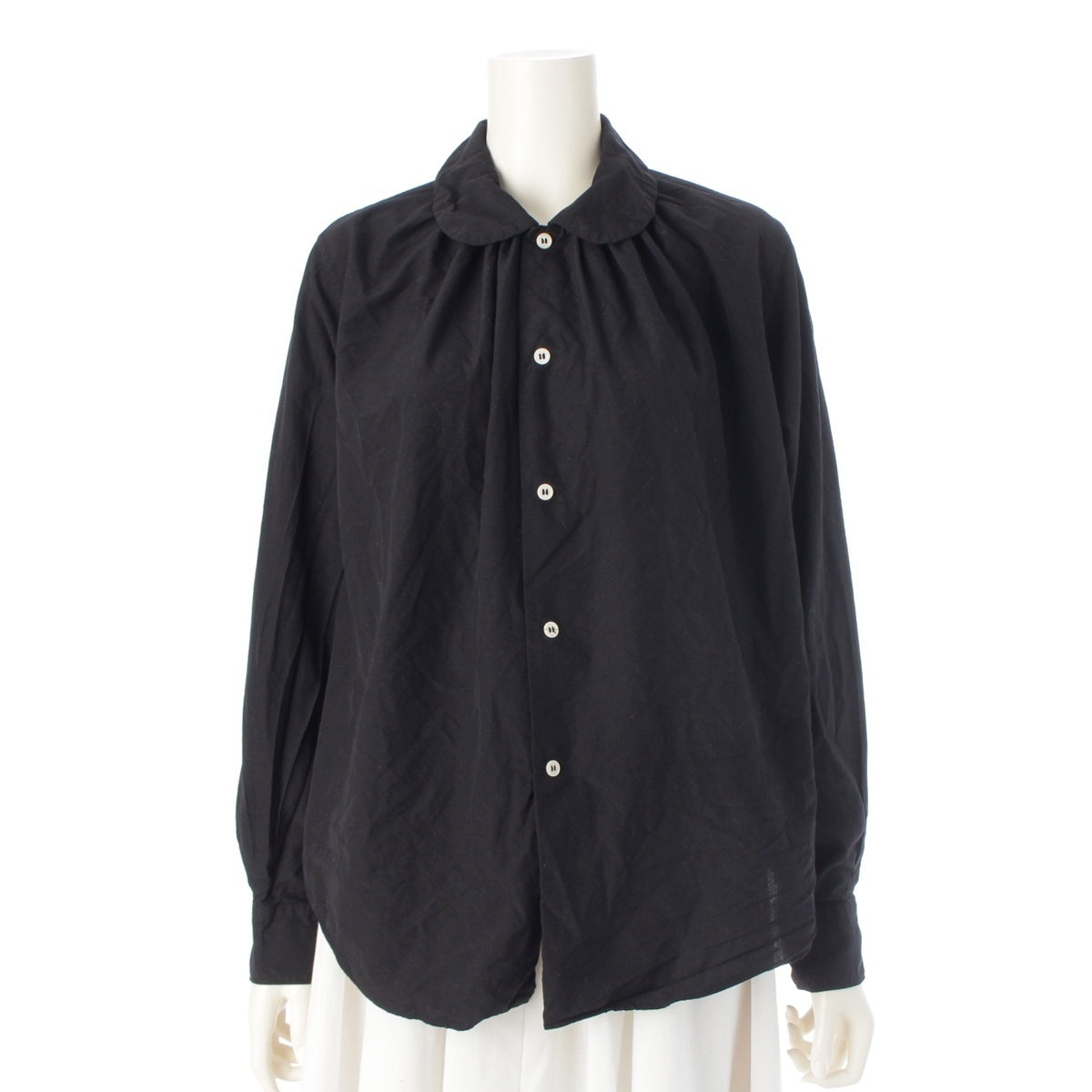 COMME des GARCONS COMME des GARCONS Product dyed round collar shirred shirt blouse tops RN-B006 black S