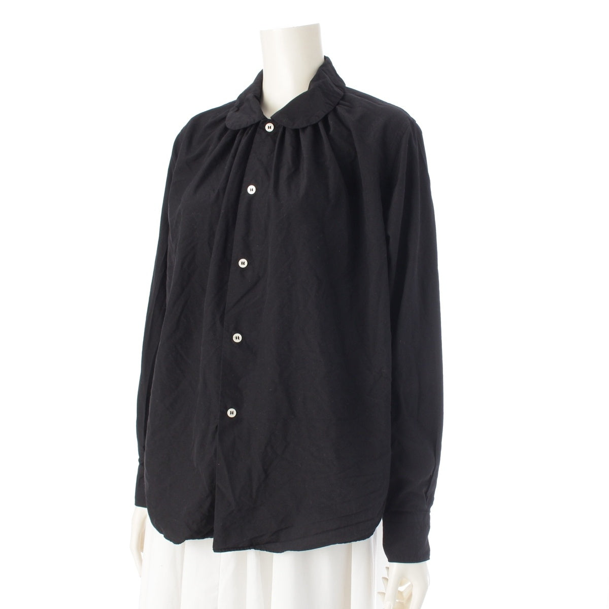 COMME des GARCONS COMME des GARCONS Product dyed round collar shirred shirt blouse tops RN-B006 black S