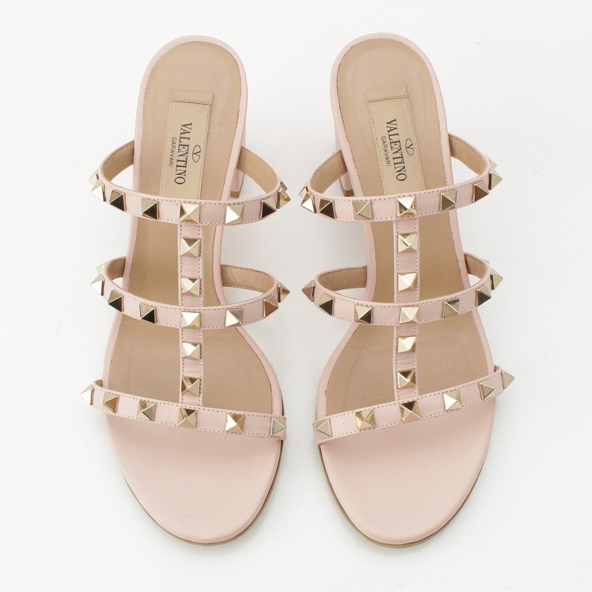VALENTINO leather Studs Mule Sandals pink 36 1/2