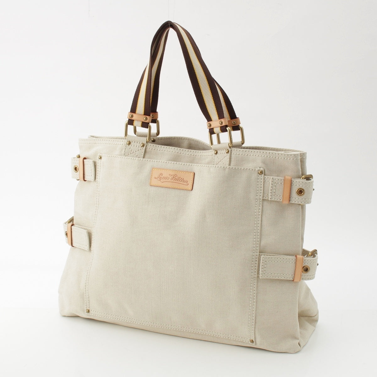 LOUIS VUITTON Cruise Line Globe Shopper GM canvas Tote Bag M95110 SP1005 Beige yellow