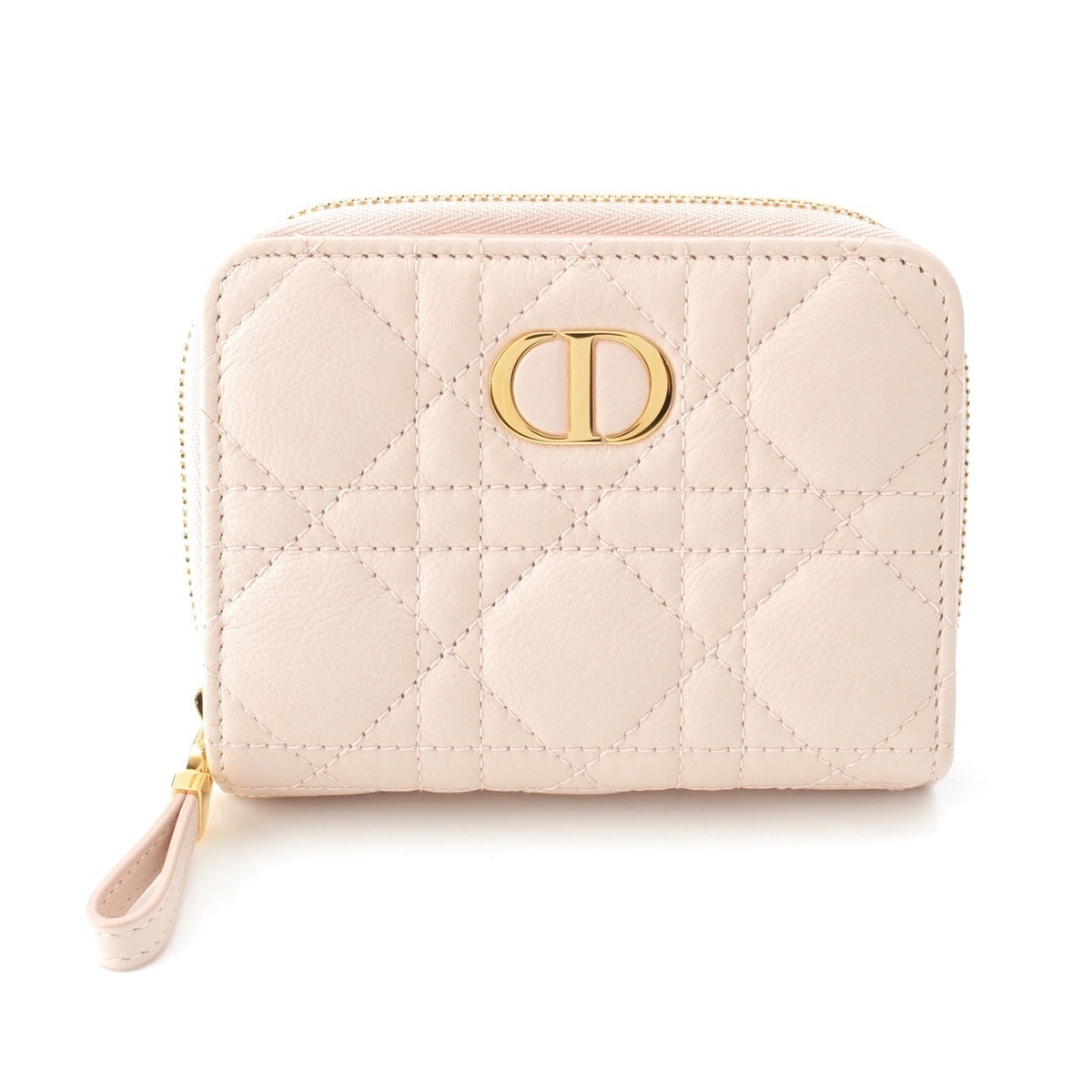 Dior Canage leather Zip Around Purse Wallet Pink Goal Ancestor