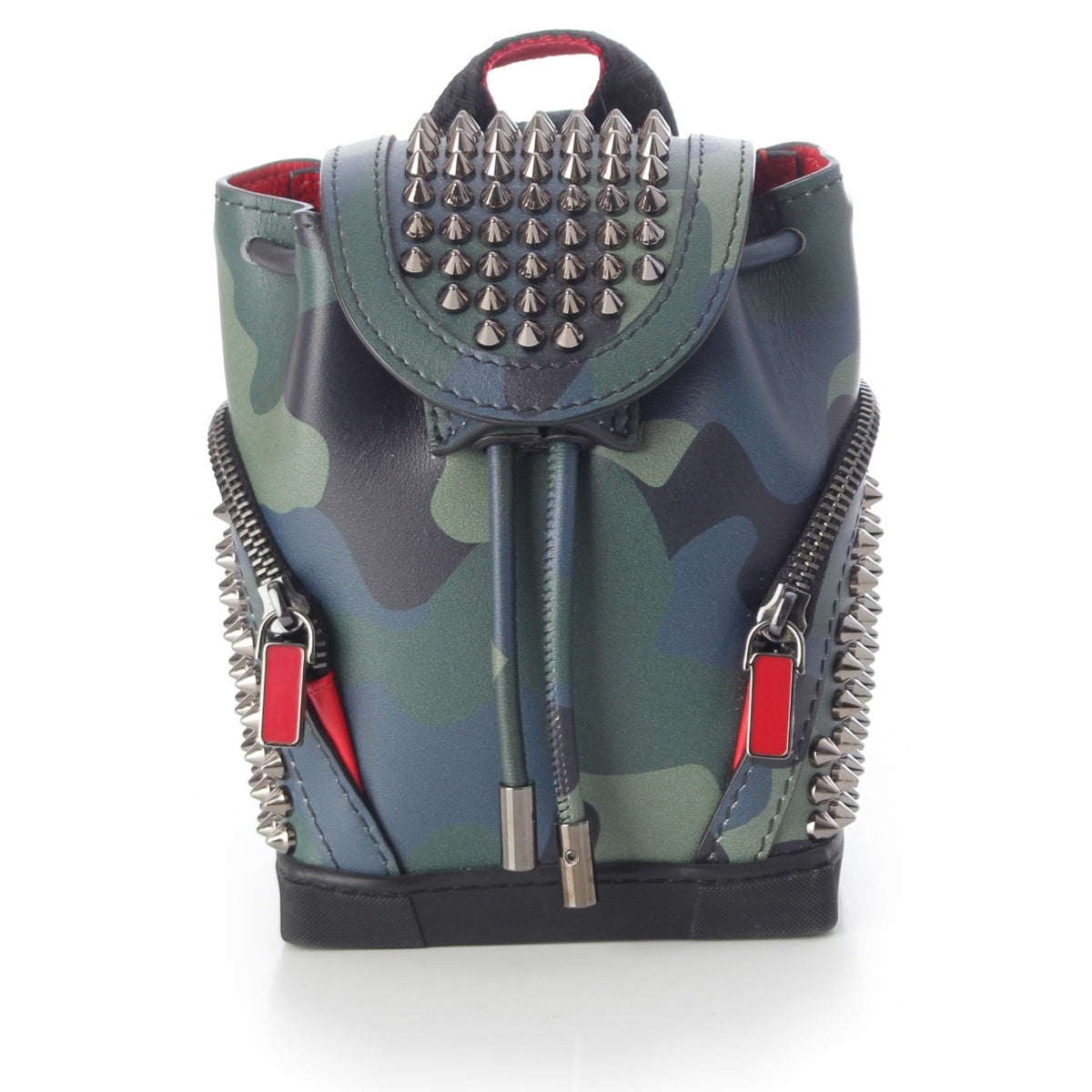 Christian Louboutin explorer funk leather Spike studs camouflage Shoulder Bag green