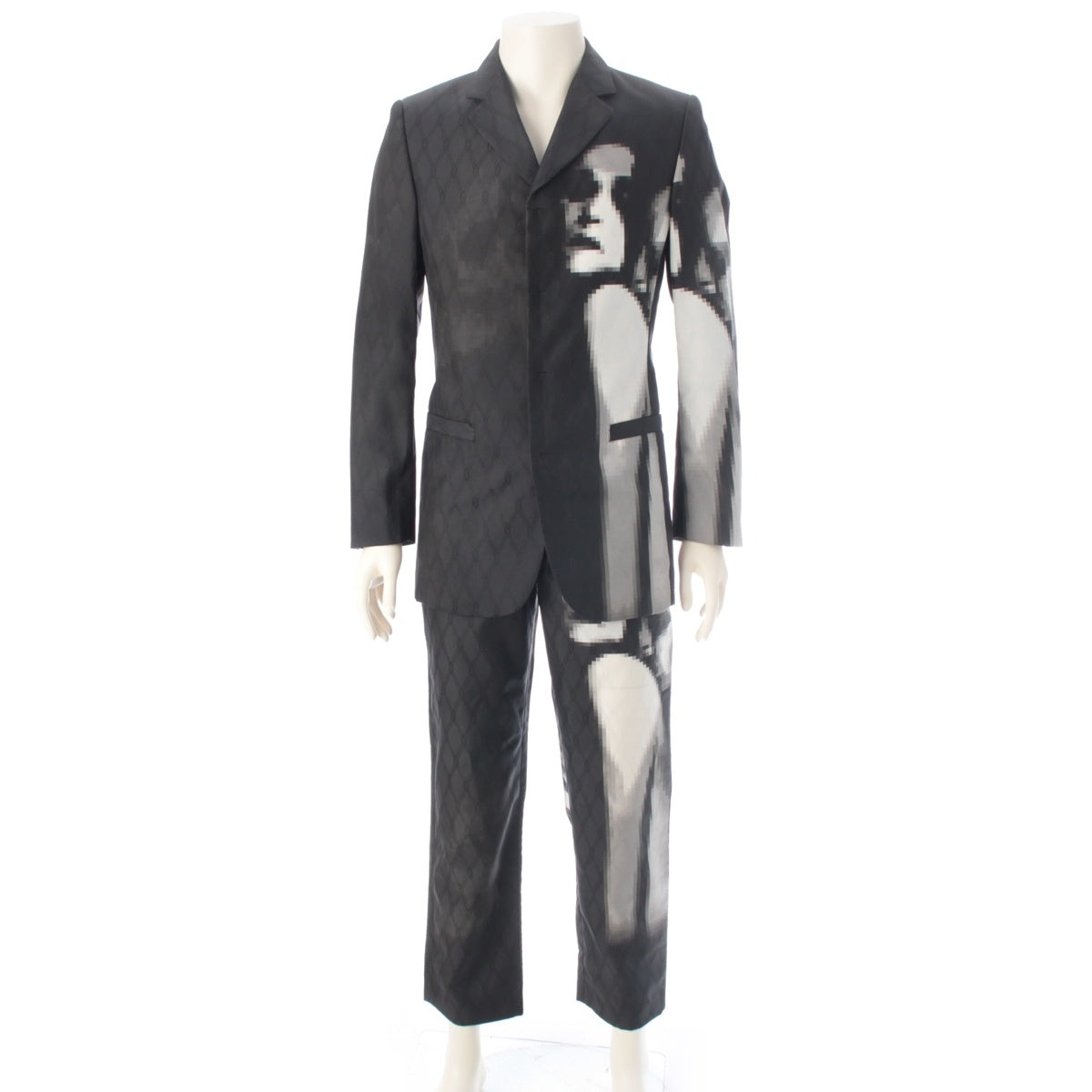 JEAN-PAUL GAULTIER Homme Mosaic Face Suit Pants setup black 46