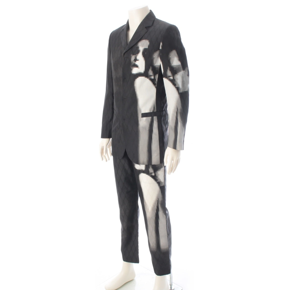 JEAN-PAUL GAULTIER Homme Mosaic Face Suit Pants setup black 46