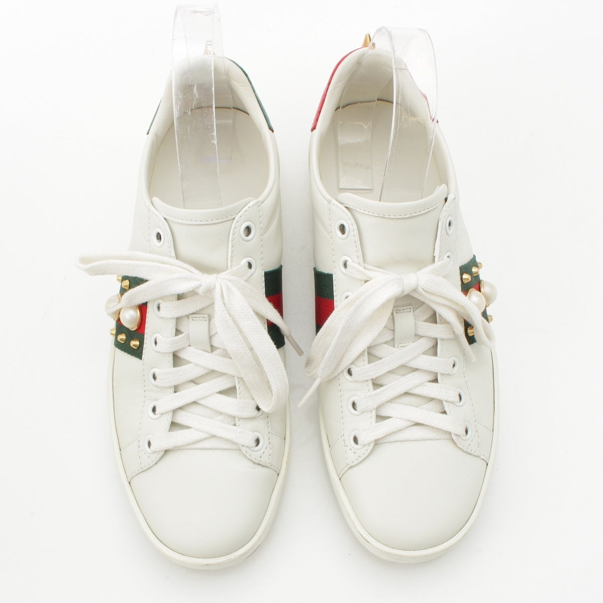 GUCCI Ace Sherry Line Pearl Studs sneakers 431887 white 37 2/1