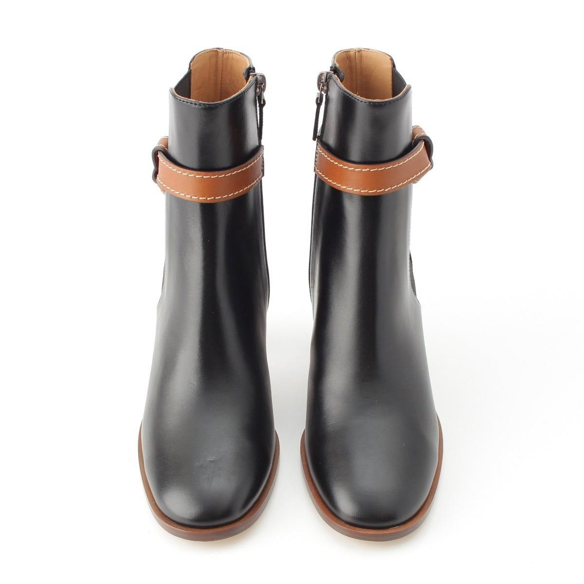 LOEWE Gate leather Side Gore Short boots shoes black 39