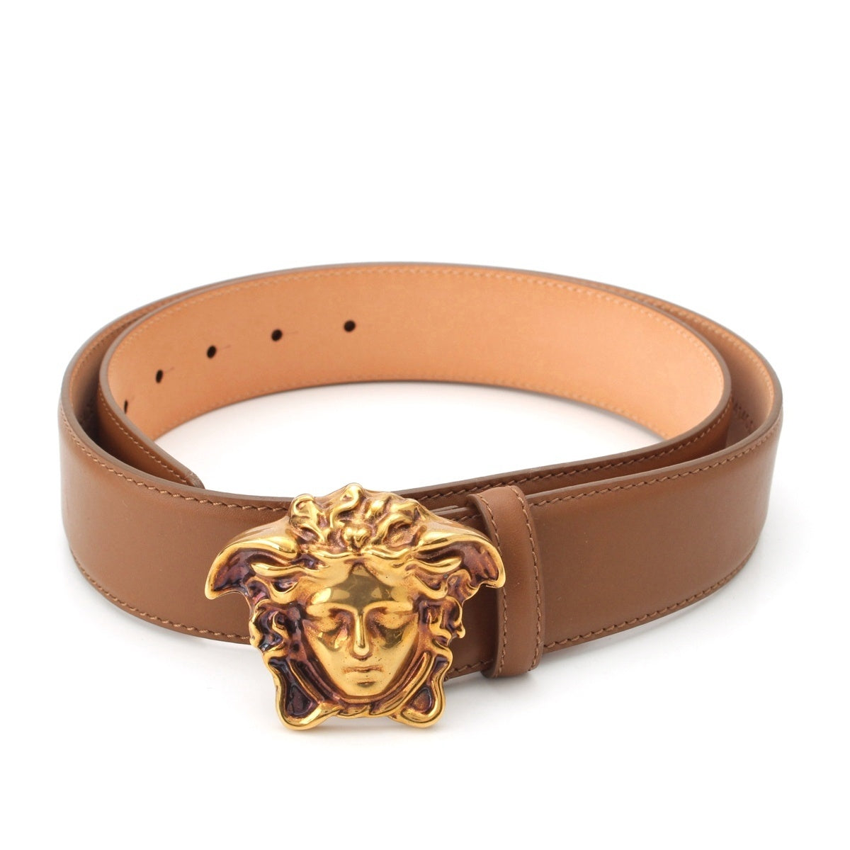 VERSACE Medusa belt gold DCU4140 Brown 95
