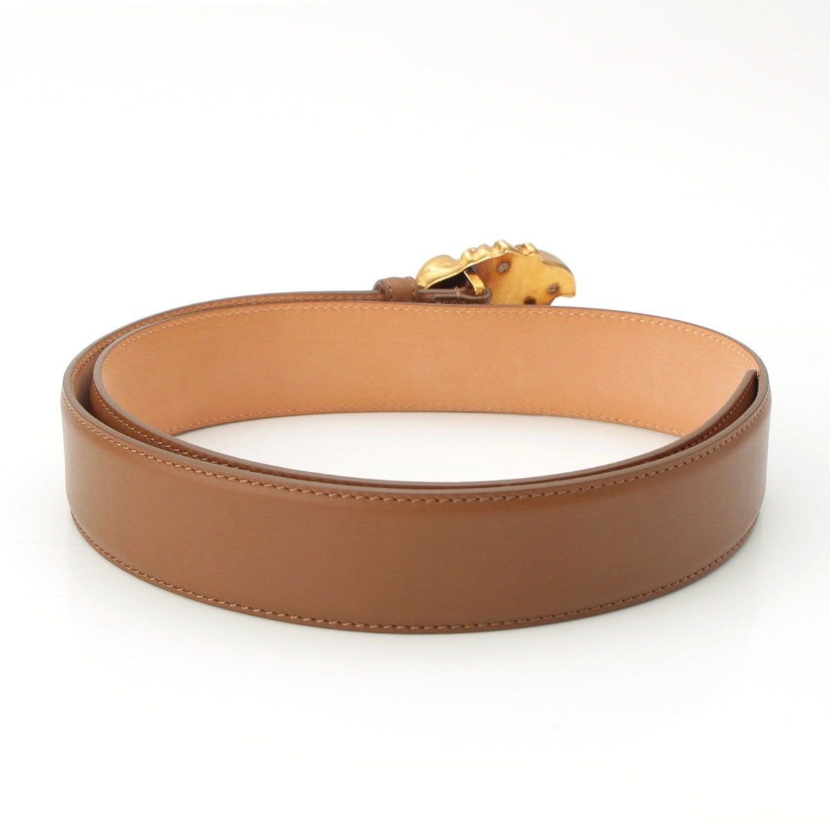 VERSACE Medusa belt gold DCU4140 Brown 95