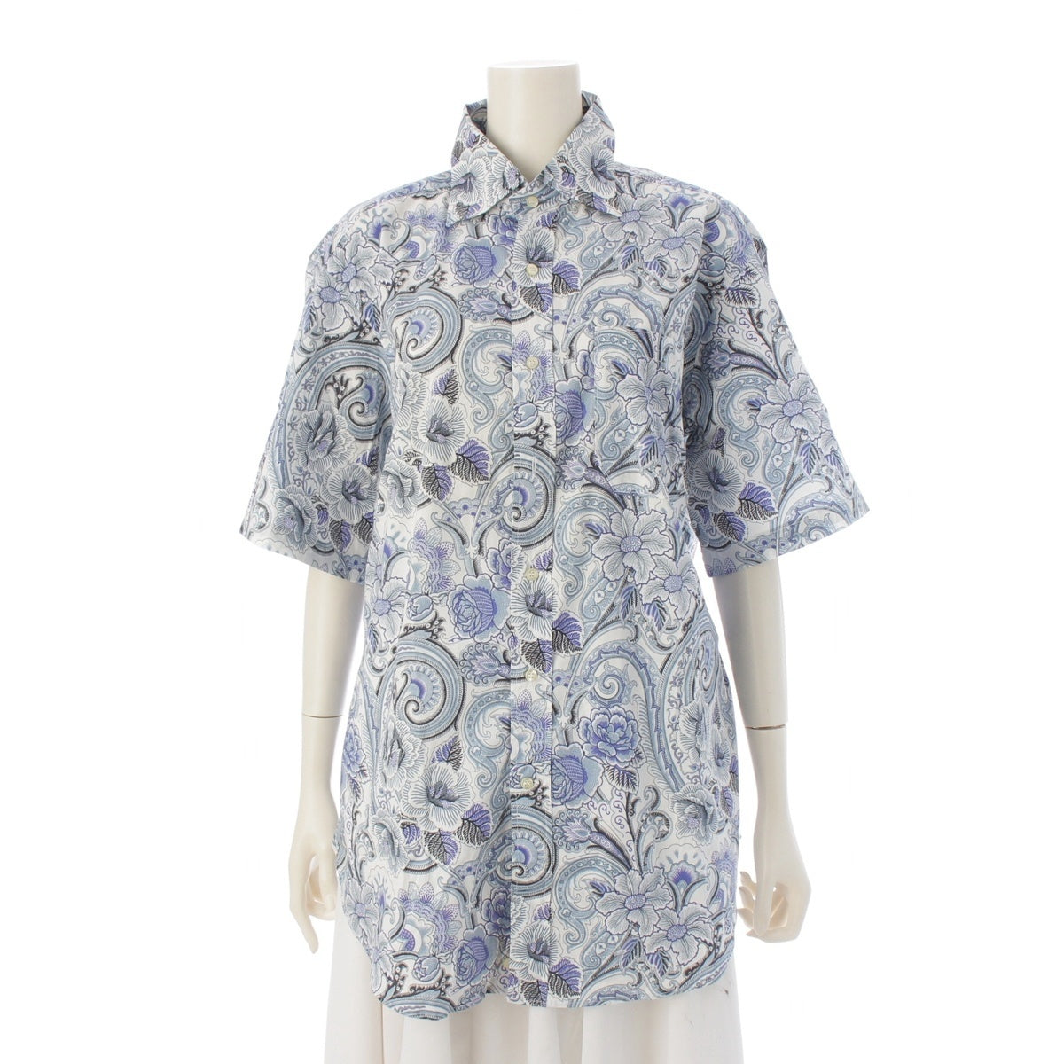 ETRO Paisley Pattern Short Sleeve Short sleeve shirt tops blue L