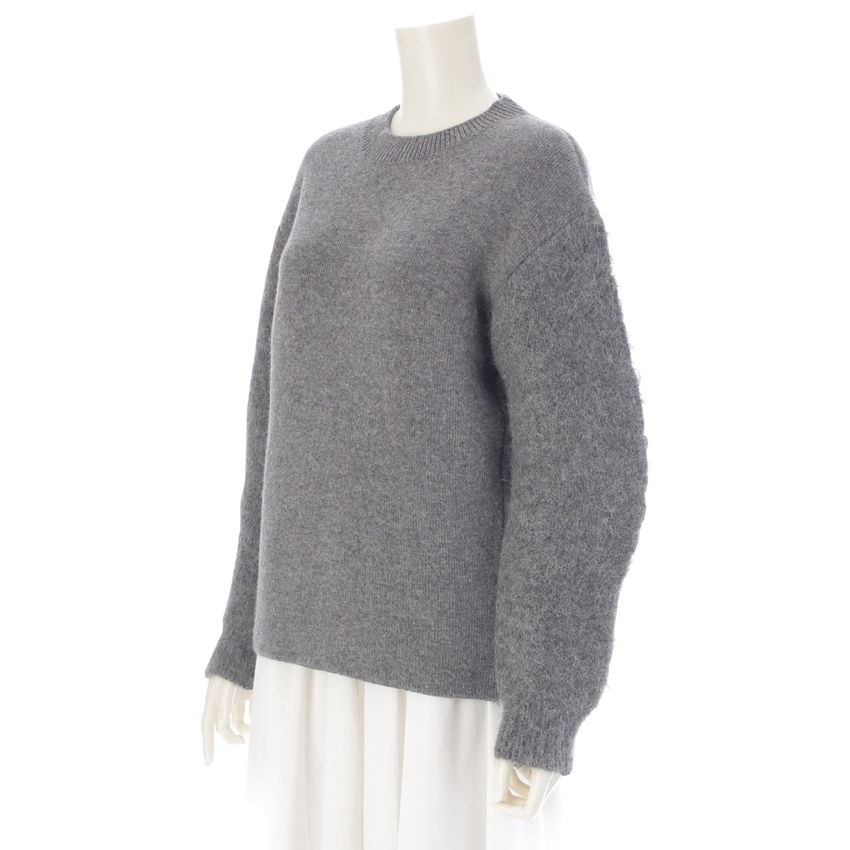 JIL SANDER wool cashmere Relaxed Fit Crew Neck Drop Shoulder Knit sweater J03GP0009 gray 34