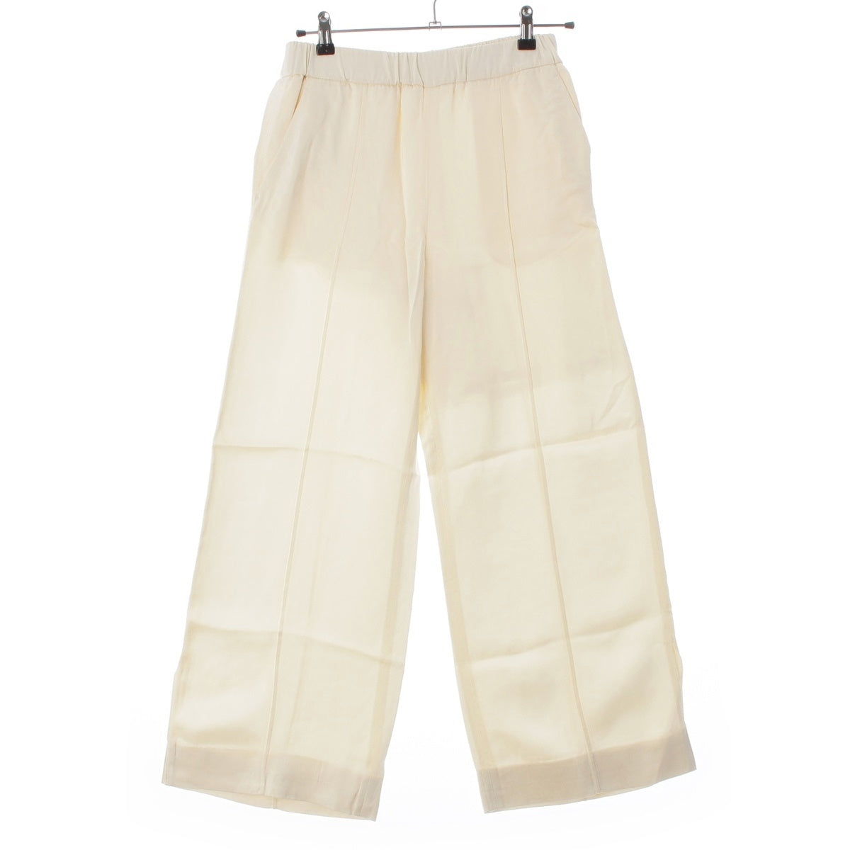 JIL SANDER Rayon Wide Leg Crop Easy Pants J01KA0110 white 32
