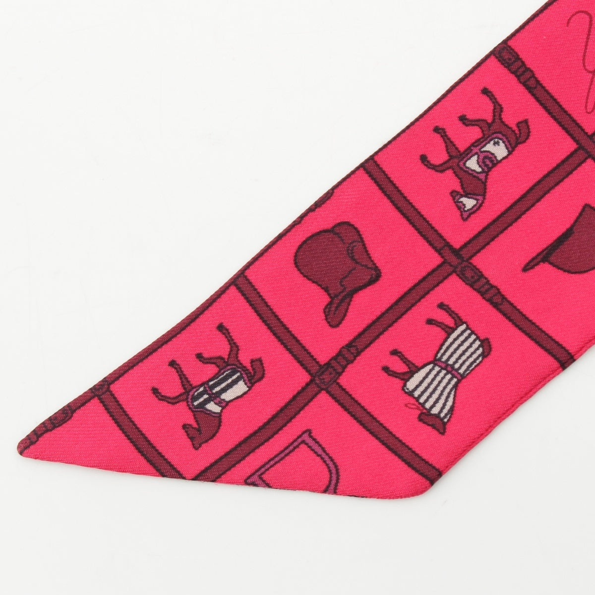 HERMES silk Twilly Couvertures tenues et de jour scarf Red