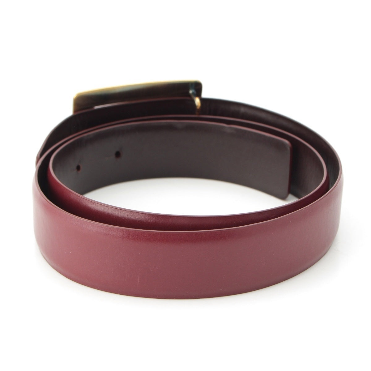 Roger Vivier leather Antique Gold Metal belt Accessory wine-red