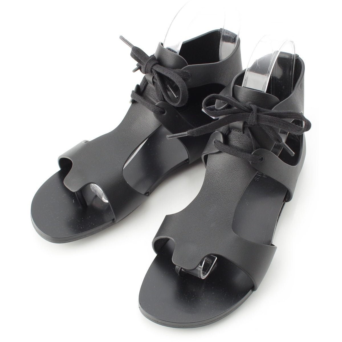 HERMES Garate leather Sandals black 36