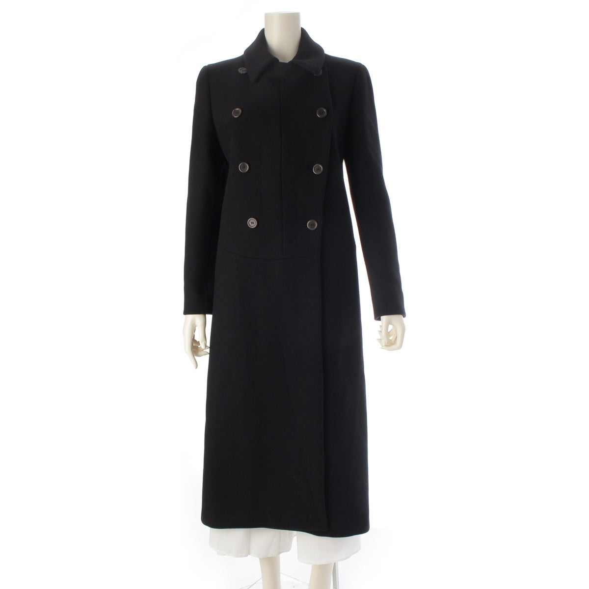 PRADA wool Double Breasted Long coat black 40