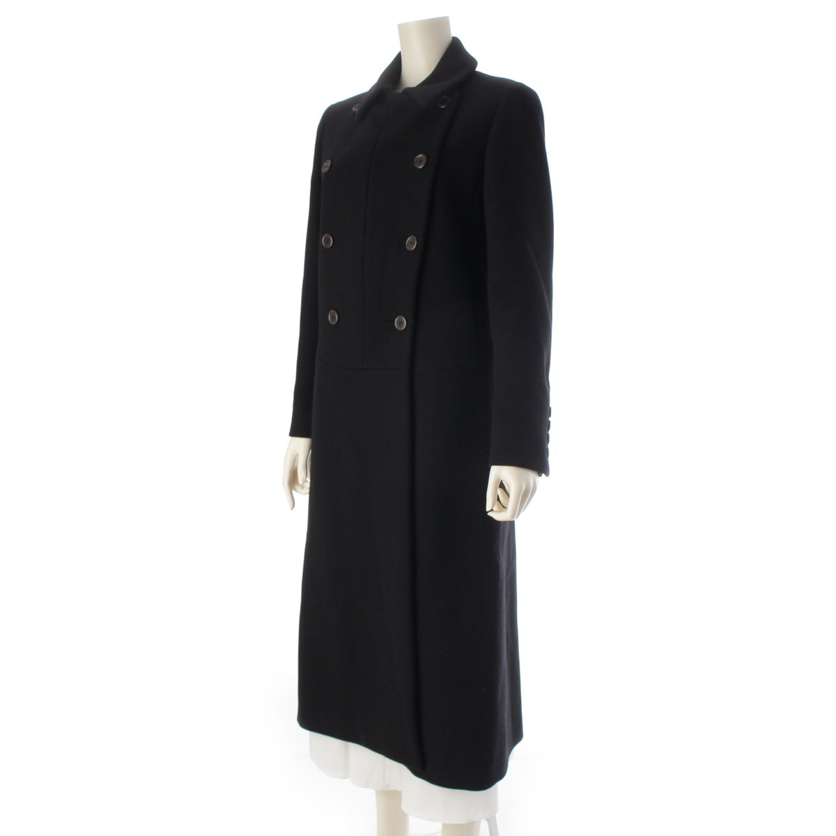 PRADA wool Double Breasted Long coat black 40