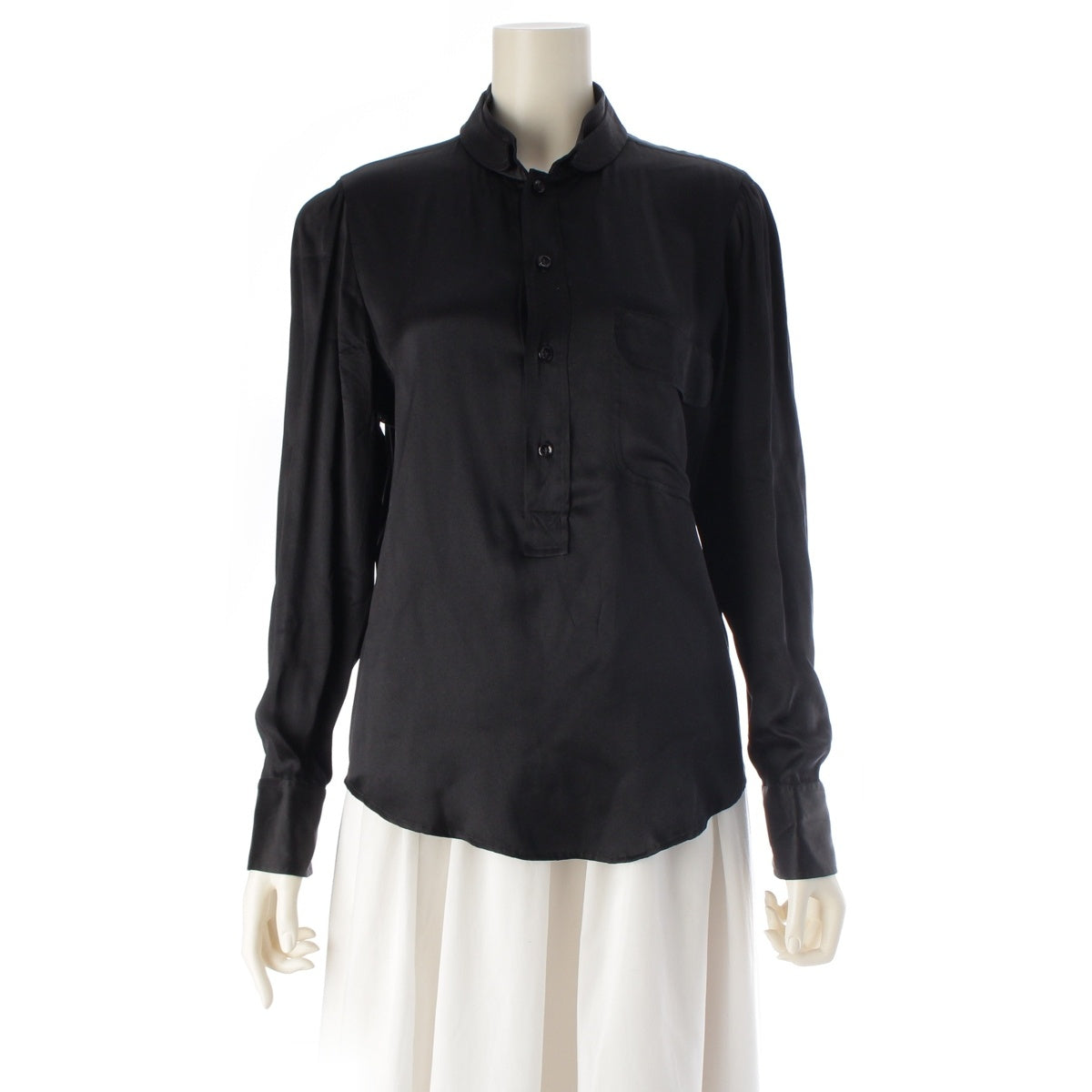 SAINT LAURENT silk Long sleeve shirt black S