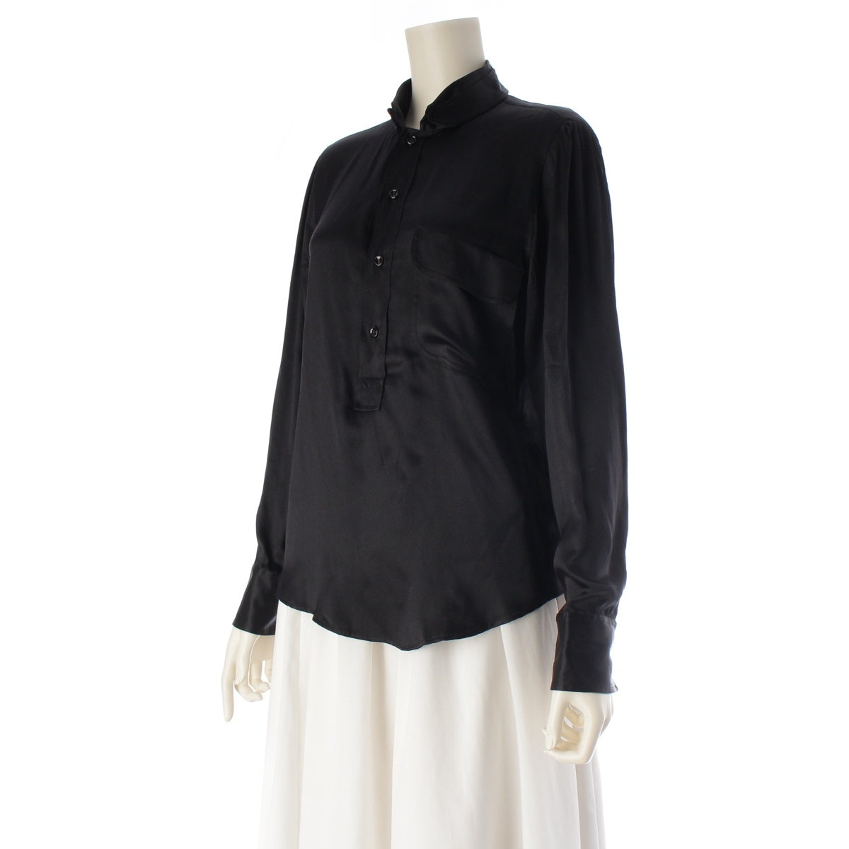 SAINT LAURENT silk Long sleeve shirt black S