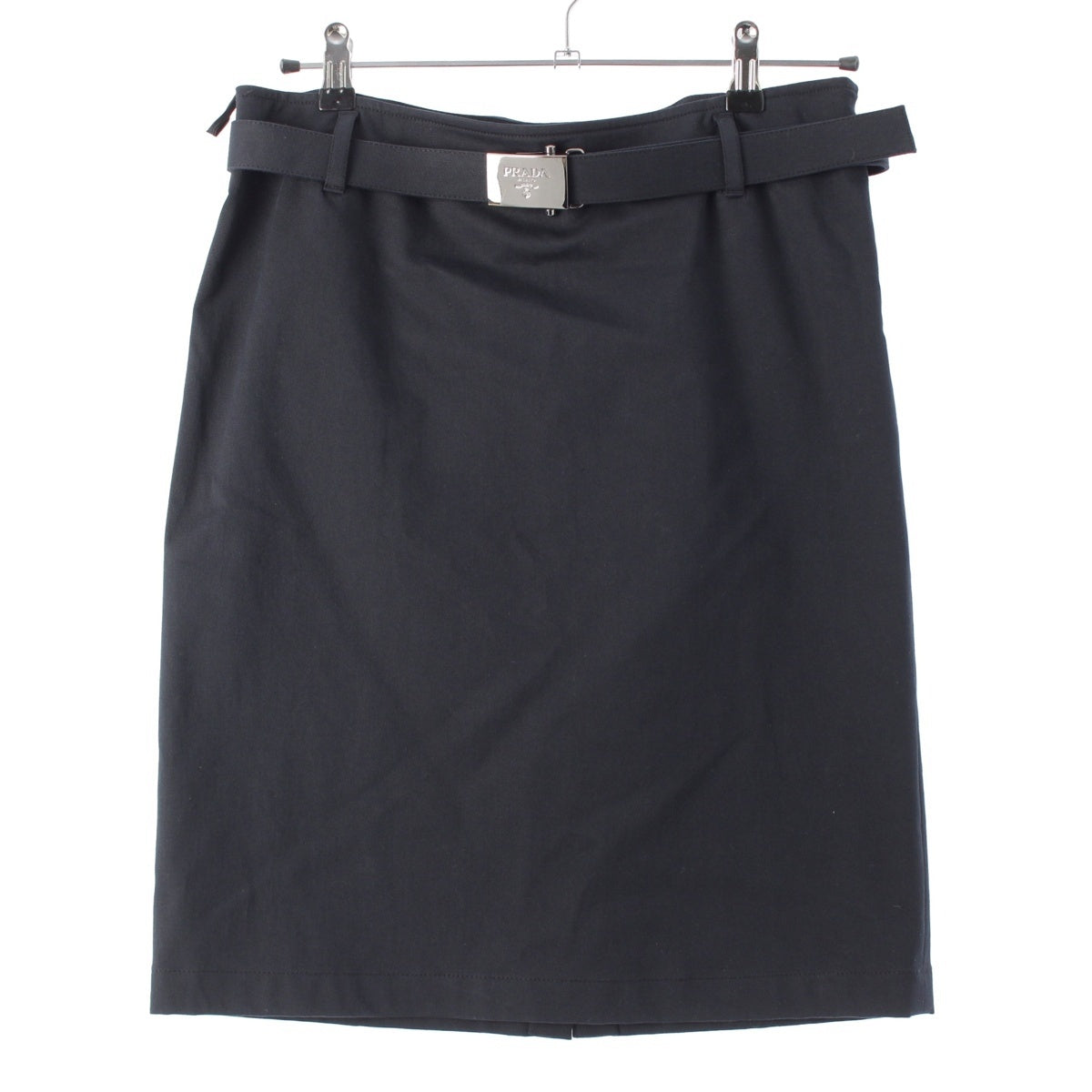 PRADA Logo belt skirt Knee length 21L319 Navy 42