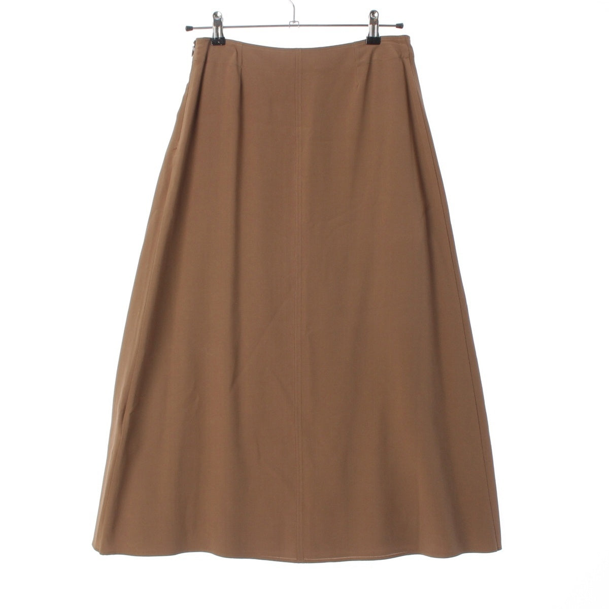 HERMES silk Chaine d'Ancre Buckle Long skirt Maxi length beige 36