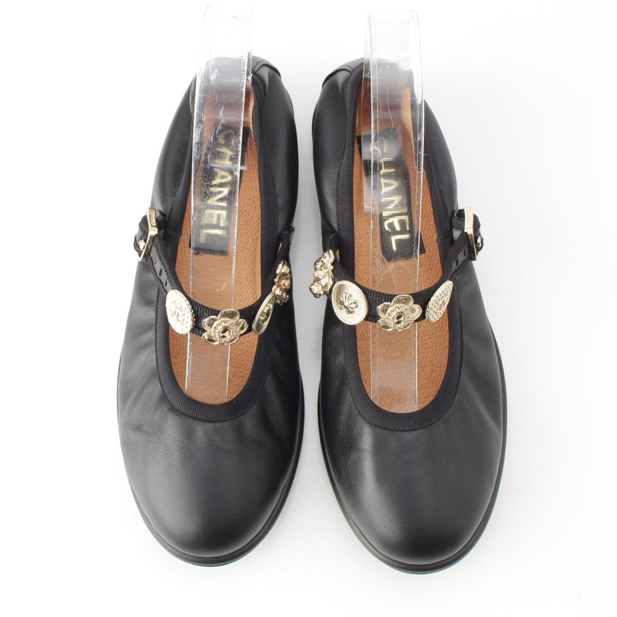 CHANEL leather Icon Motif Shoes Ballet shoes G45778 black 37C