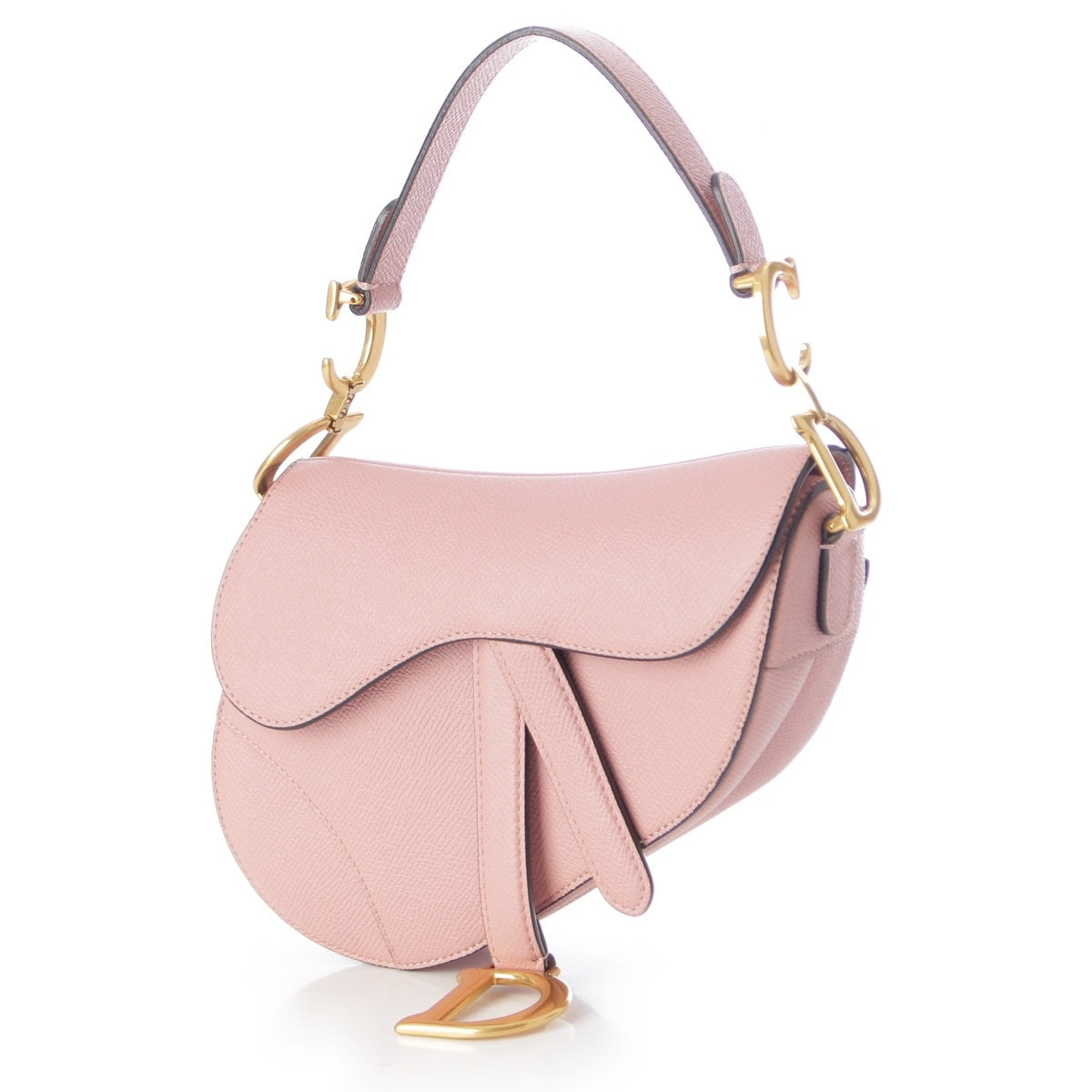 Christian Dior leather Saddlebag with logo, 2-way Handbag pink