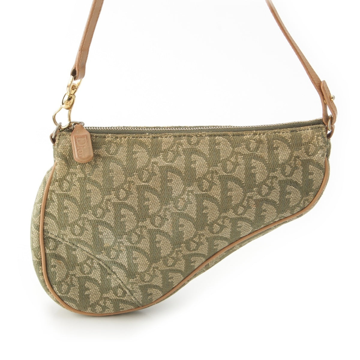 Christian Dior Trotter Saddle One Handbag MC1001 Khaki