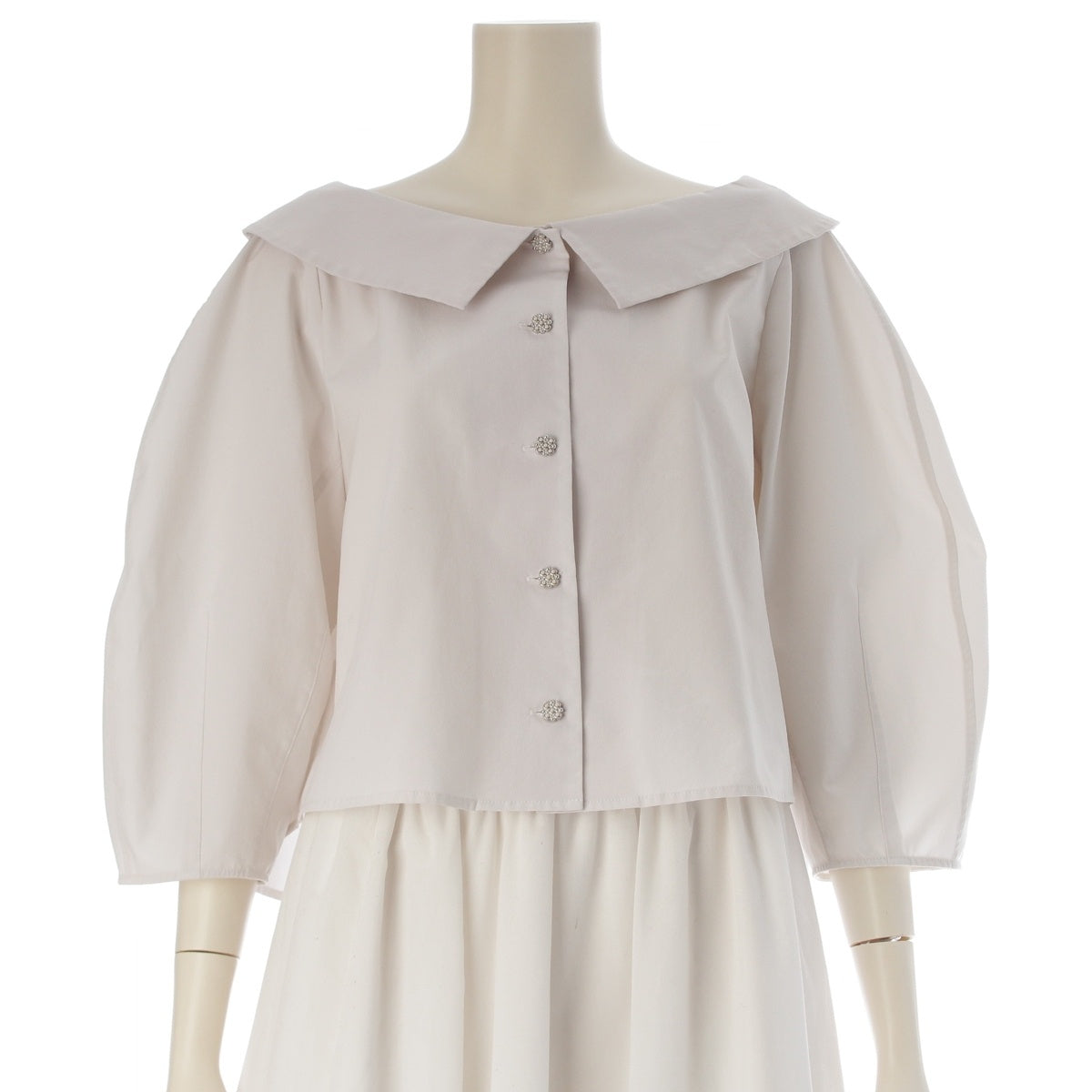 DAISY LIN Eton Collar Blouse shirt blouse Long sleeve top 07097-DLTCE06SI gray