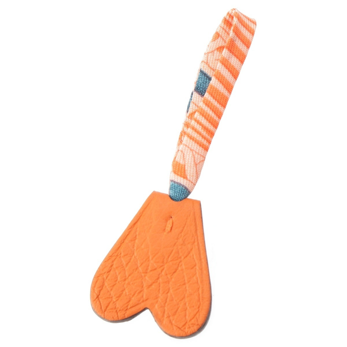 HERMES Petit Ash leather Small heart charm Orange