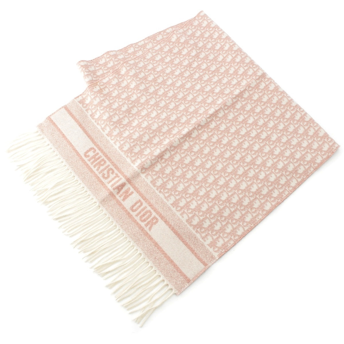 Dior cashmere Oblique Fringe Glitter Scarf 51DOB209L080 pink