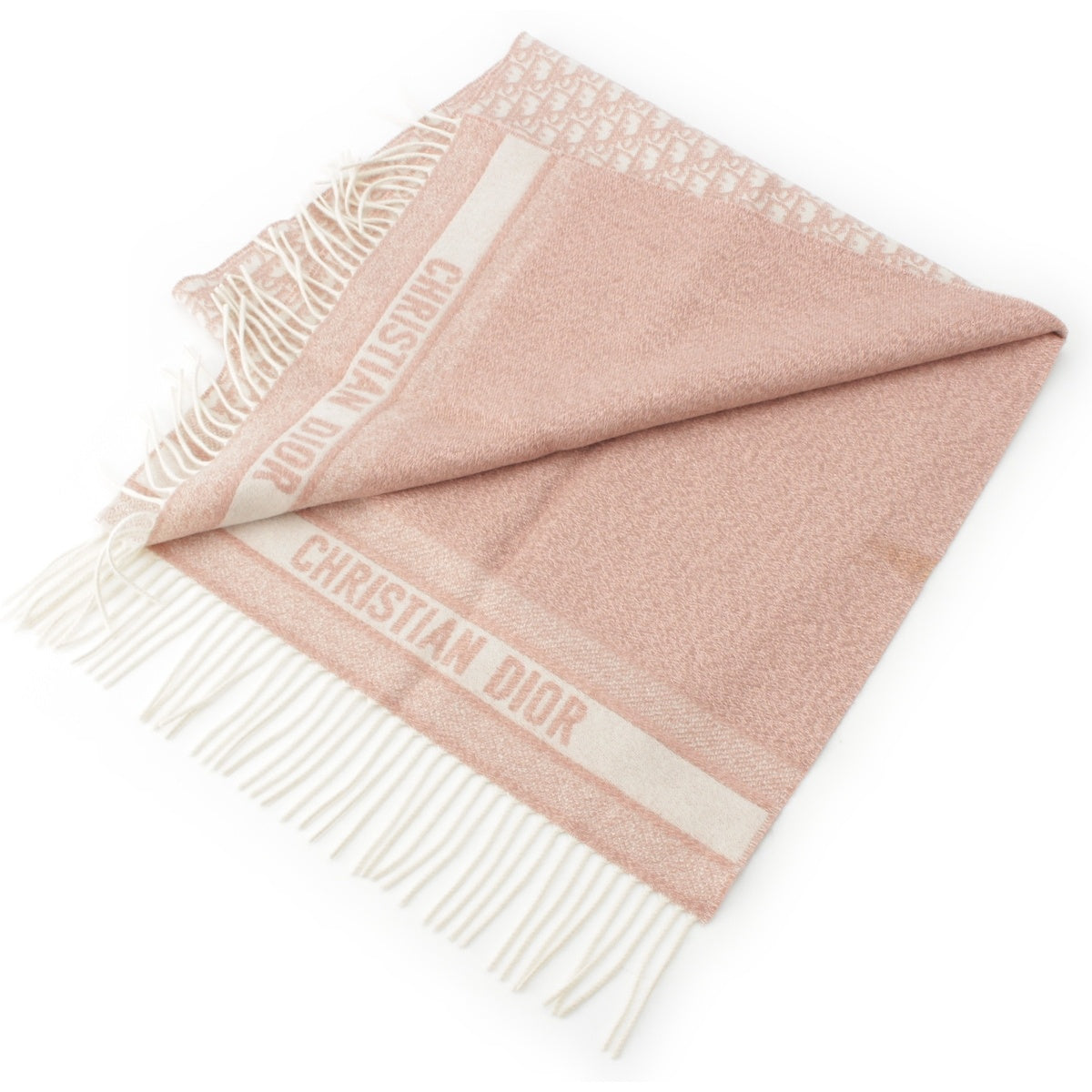 Dior cashmere Oblique Fringe Glitter Scarf 51DOB209L080 pink