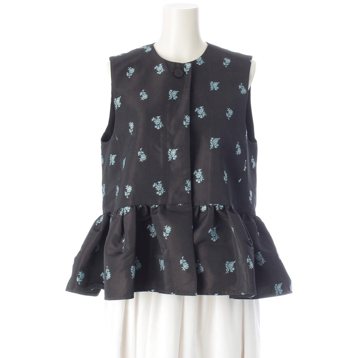 DESIGNWORKS Lauer Jacquard Pemram Sleeveless Gilet with Floral Print Jacket 3551-05-80006 black 38