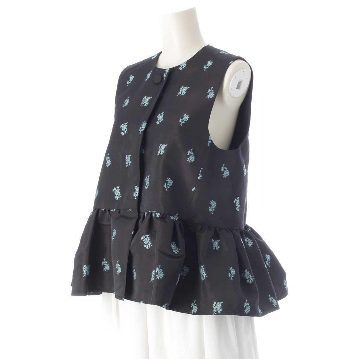 DESIGNWORKS Lauer Jacquard Pemram Sleeveless Gilet with Floral Print Jacket 3551-05-80006 black 38