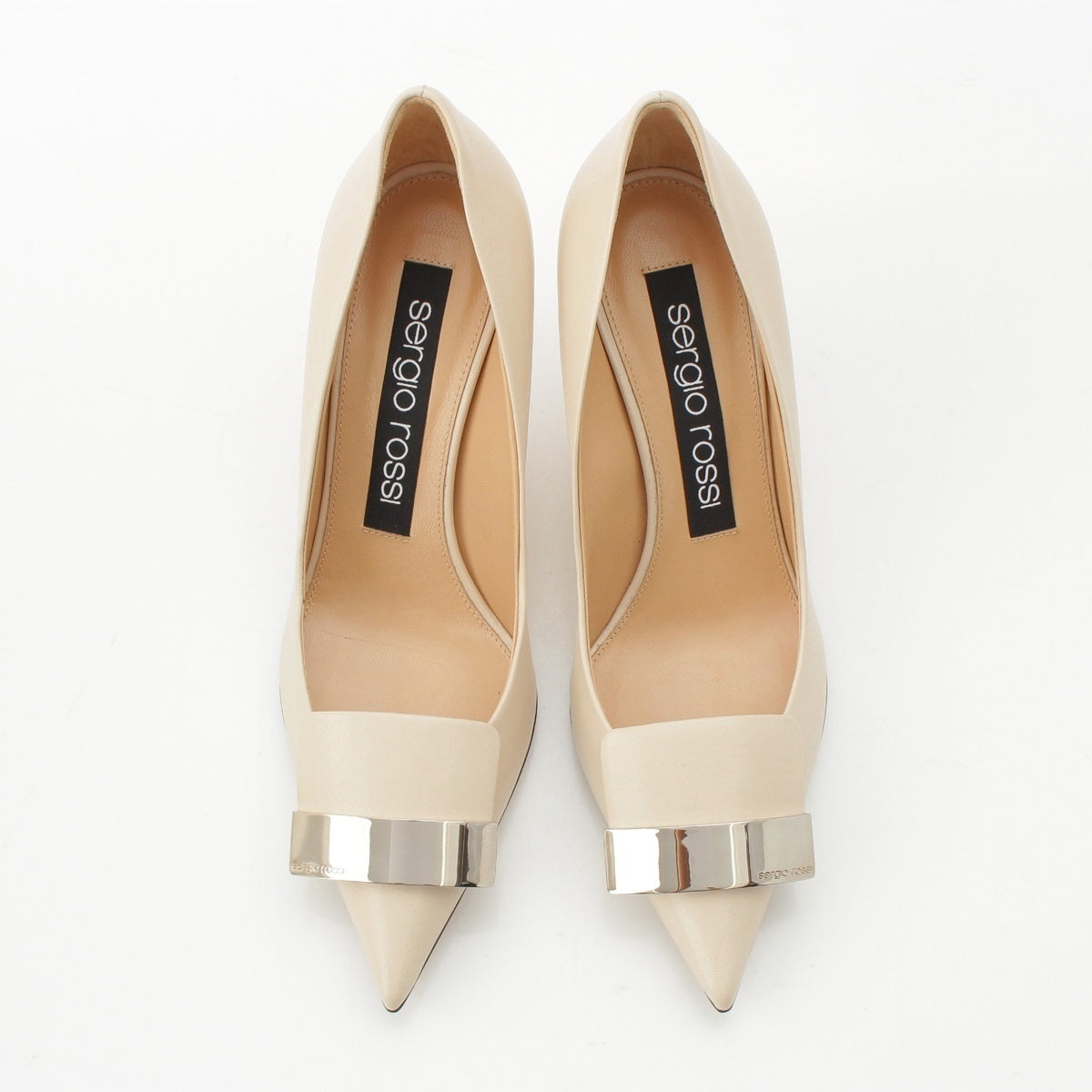 Sergio Rossi sr1 leather pumps shoes pink beige 37