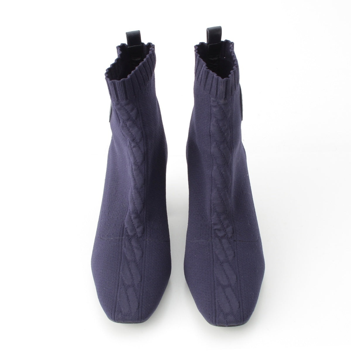HERMES Volver knit short boots Navy 37