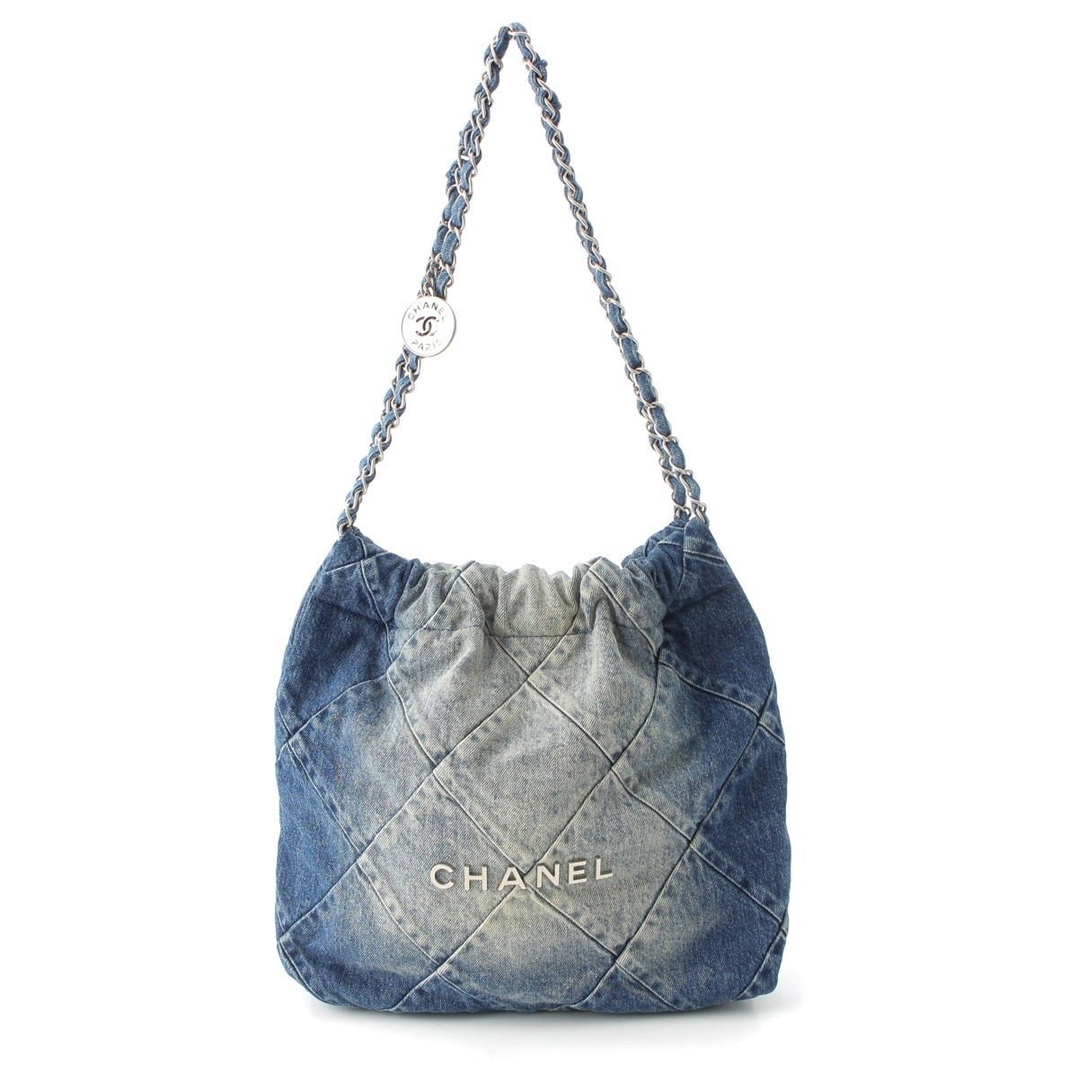 CHANEL chanel 22 denim Mattasse logo Shoulder Bag AS3261 blue