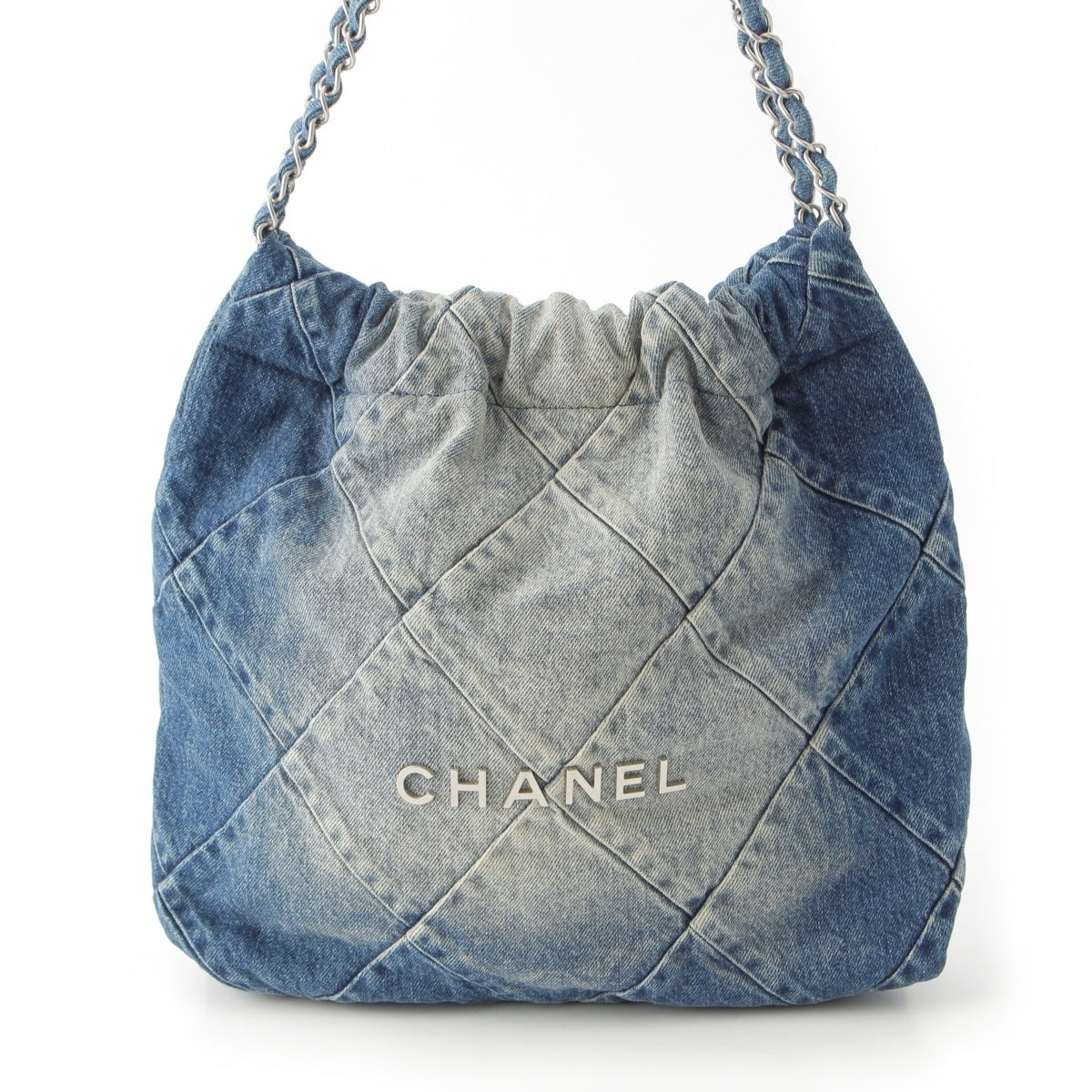 CHANEL chanel 22 denim Mattasse logo Shoulder Bag AS3261 blue