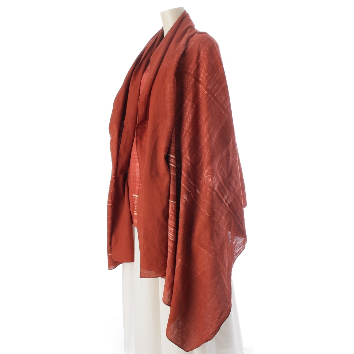 ISSEY MIYAKE Permanente Cotton linen All-over print T-shirt and large stole set Short sleeve shirt VY11136 Orange series M